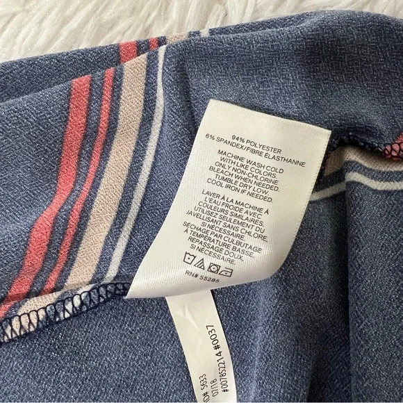 Express Blue Pink Asymmetrical Long Sleeve Sundress - Picture 4 of 4